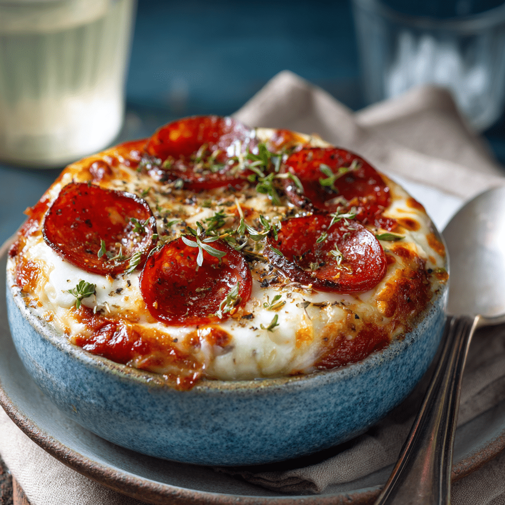 Cottage Cheese Pizza Bowl – Easy 5-Minute High-Protein Surprise 6 Served Cottage Cheese Pizza Bowl