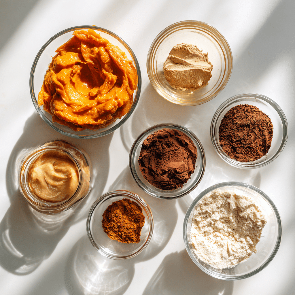 Pumpkin Protein Brownies – 5 Amazing Benefits + Guilt-Free Flavor 2 Ingredients for pumpkin protein brownies in bowls