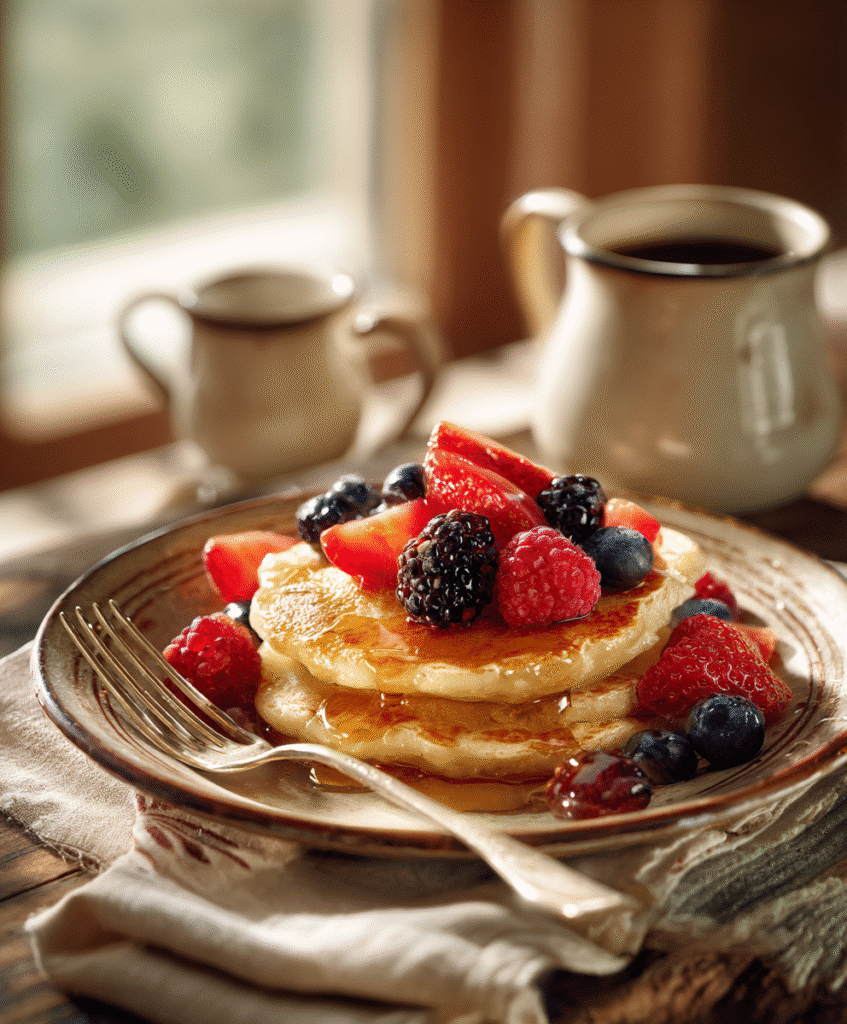 Banana Cottage Cheese Pancakes: A Delicious Protein-Packed Breakfast You’ll Love 6 Banana cottage cheese pancakes served with toppings