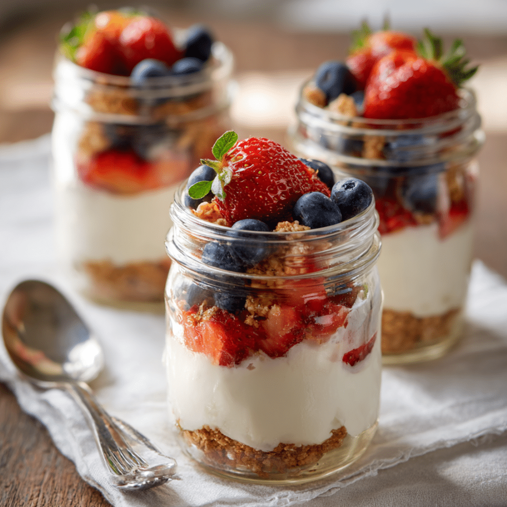 high protein cheesecake jars