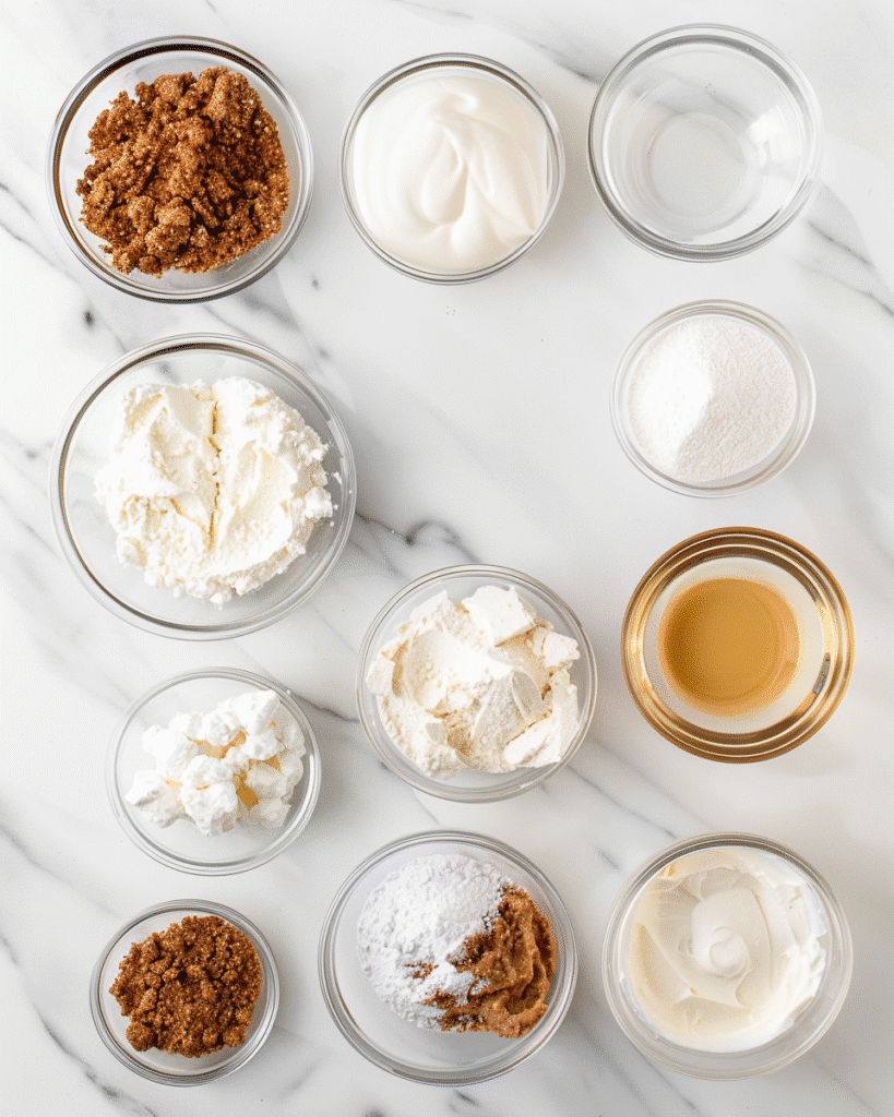 No Bake Protein Cheesecake: The Easy Treat You’ll Crave Daily 3 Ingredients for no bake protein cheesecake on marble surface