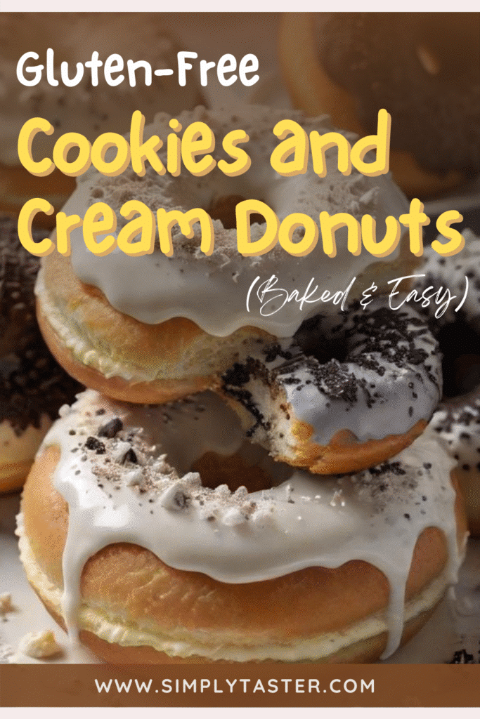 Cookies and Cream Donut Recipe: 5 Amazing Steps to Bake 4 Homemade gluten-free cookies and cream donuts topped with cookie crumbles, baked not fried, kid-friendly dessert.