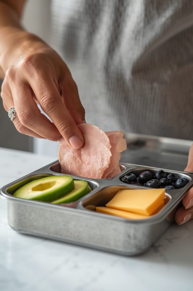 Keto Lunchable: Simple Low-Carb Lunches That Keep You Full 6 assembling keto lunchable in lunchbox