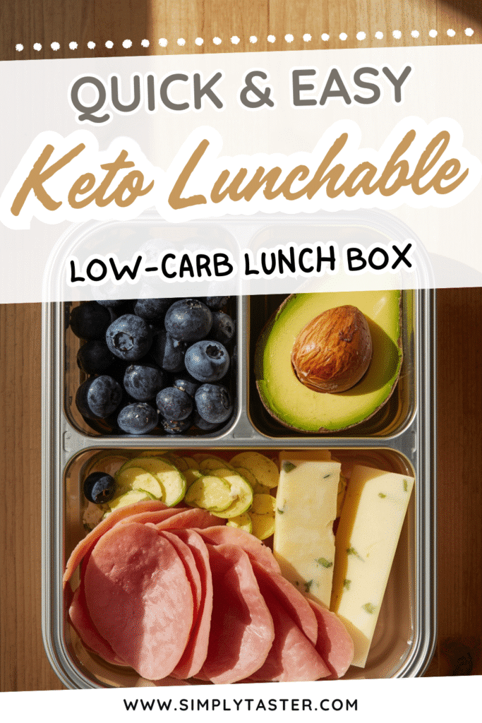 Keto Lunchable: Simple Low-Carb Lunches That Keep You Full 3 Keto Lunchable with ham, avocado, blueberries, and mozzarella in lunchbox