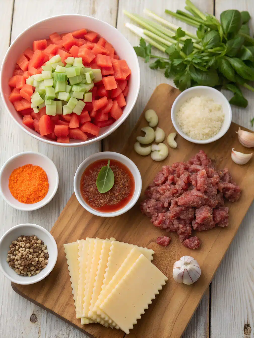 Ingredients for Lasagna Soup Recipe