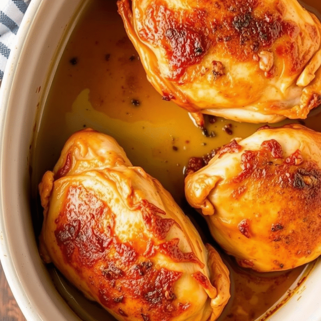 Chicken Thigh Meal Preps: 5 Juicy & Flavorful Recipes You'll Love 6 Baked chicken thighs juicy and golden in baking dish