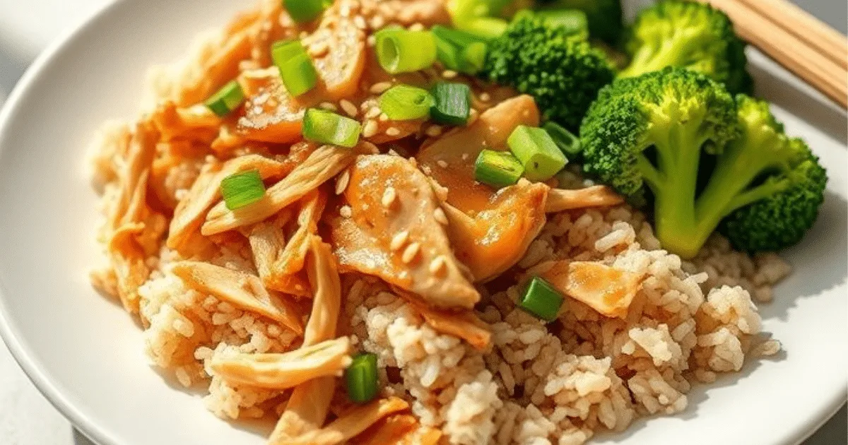High Protein Crockpot Dinners That Taste Like Comfort Food 3 Recipe card for high protein crockpot honey garlic chicken