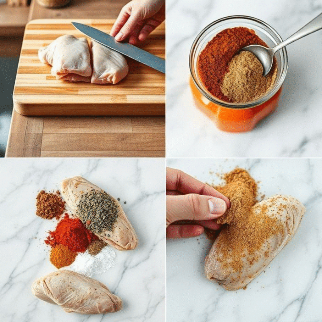 Chicken Breast Meal Preps: 10 Delicious Ways to Stay Healthy 5 Trimming and slicing chicken breasts evenly for meal prep