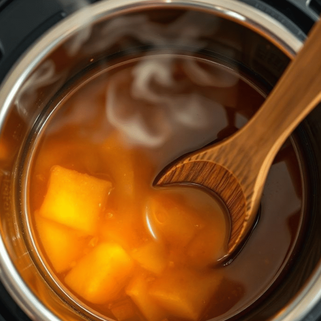 High Protein Crockpot Dinners That Taste Like Comfort Food 5 Whisking honey garlic sauce for high protein crockpot dinner